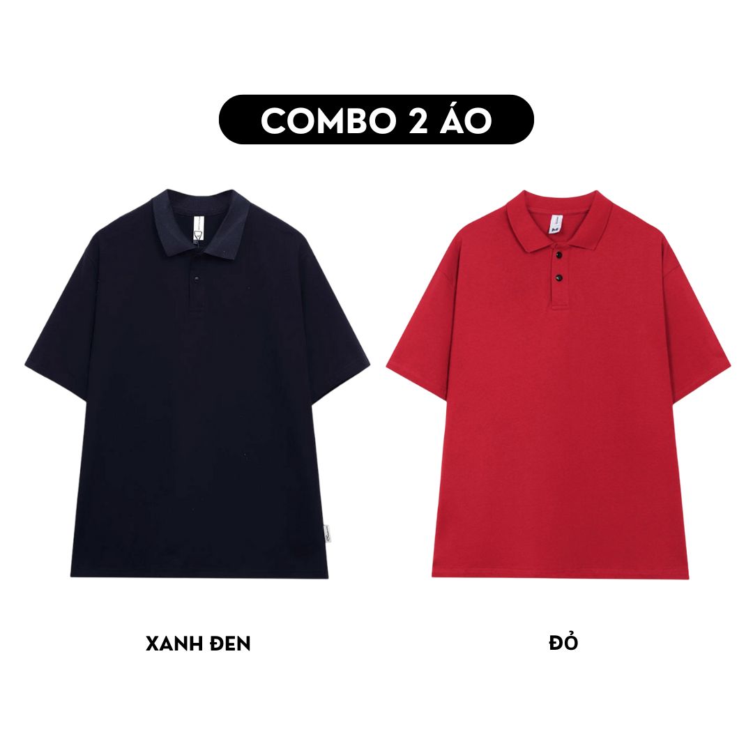 Áo polo trơn form rộng cotton PLT01 Miucho cổ trụ in basic_thumbnail_19