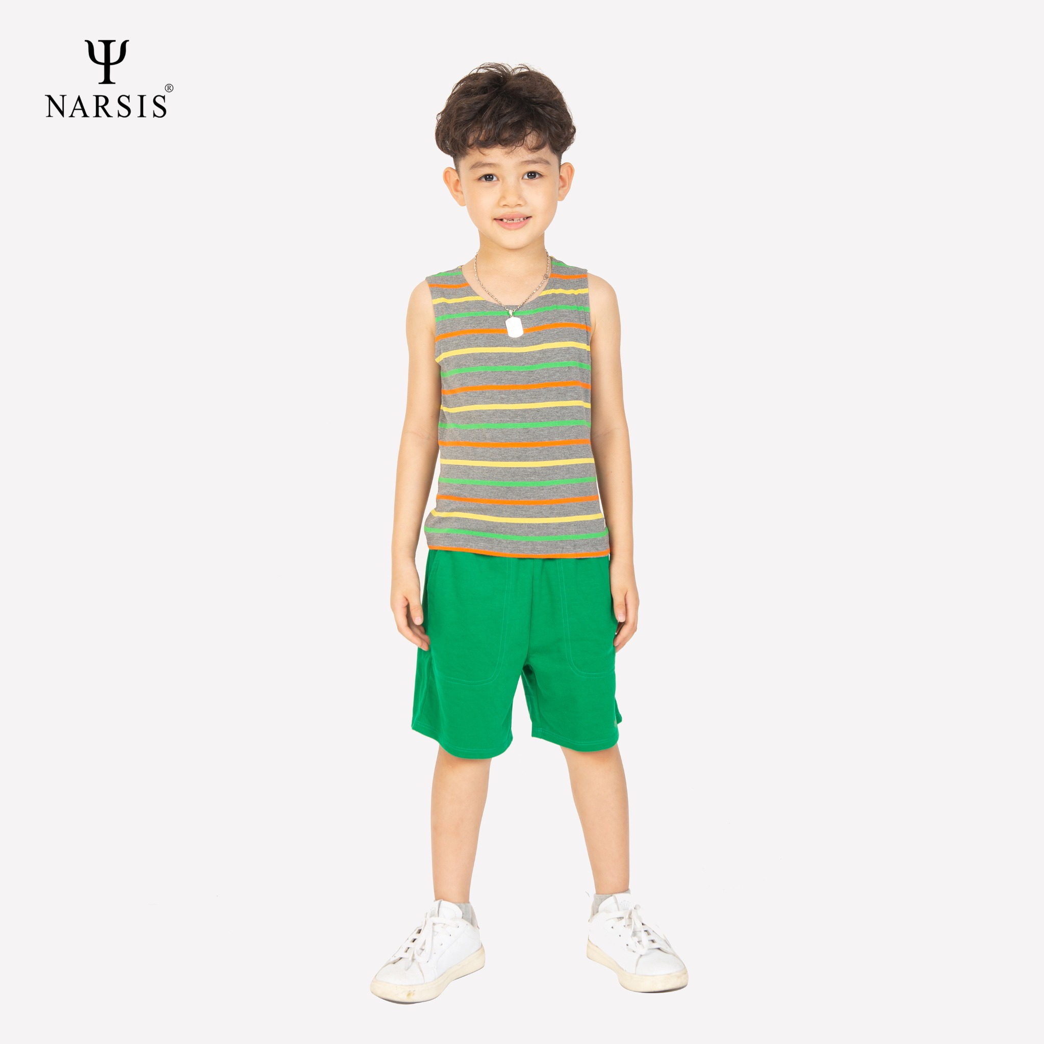 ÁO HÈ BÉ TRAI KD0011 NARSIS CHẤT LIỆU THOÁNG MÁT, DỄ CHỊU, THOẢI MÁI CẢ NGÀY, DỄ VẬN ĐỘNG_thumbnail_0