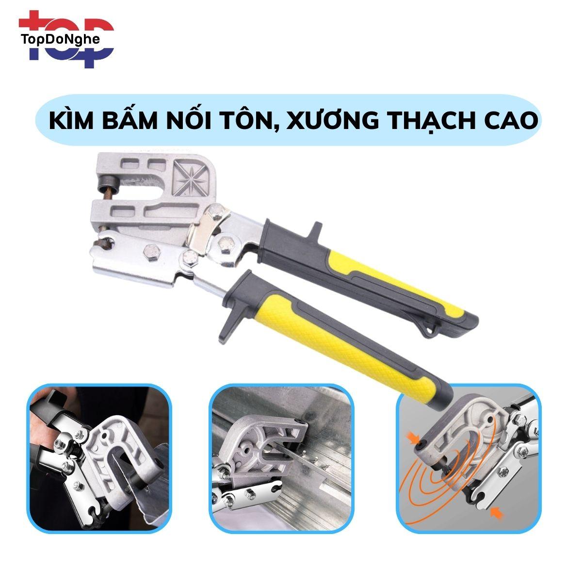 Kìm bấm lỗ nối tôn, ghép khung xương vách thạch cao bằng hợp kim nhôm, ghép tôn nhanh chống hiệu quả