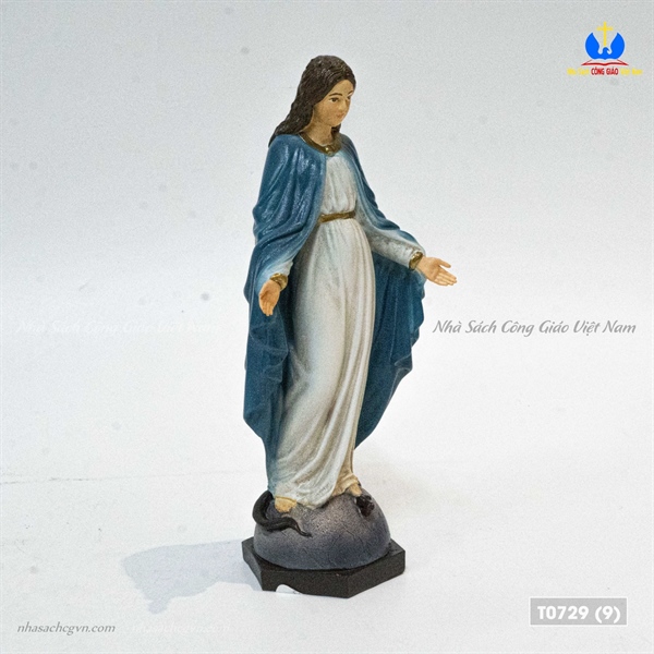 Tượng Mẹ Ban ơn xanh navy 13cm vẽ tay_thumbnail_4