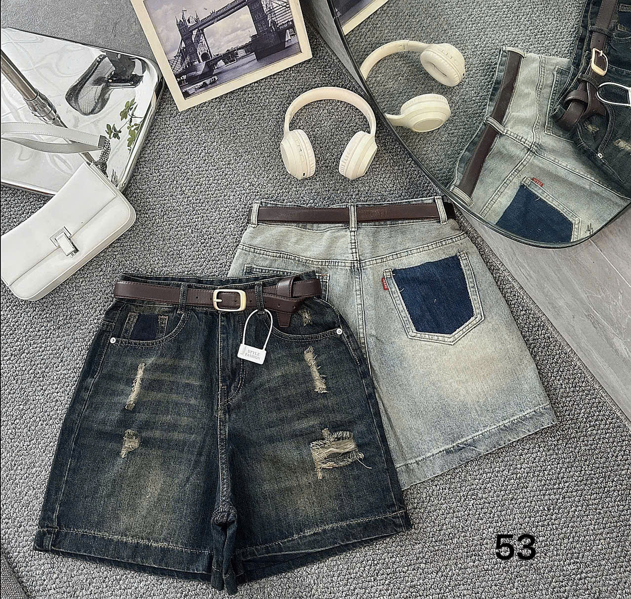 Quần lửng rách túi kiểu bigsize QSJ53 dành cho nàng béo mập từ 55-90kg