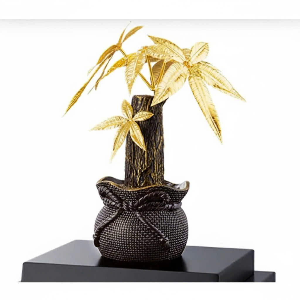 Cây kim tiền mạ vàng 24k ( KT 17x14x22cm ) DxRxC_thumbnail_3