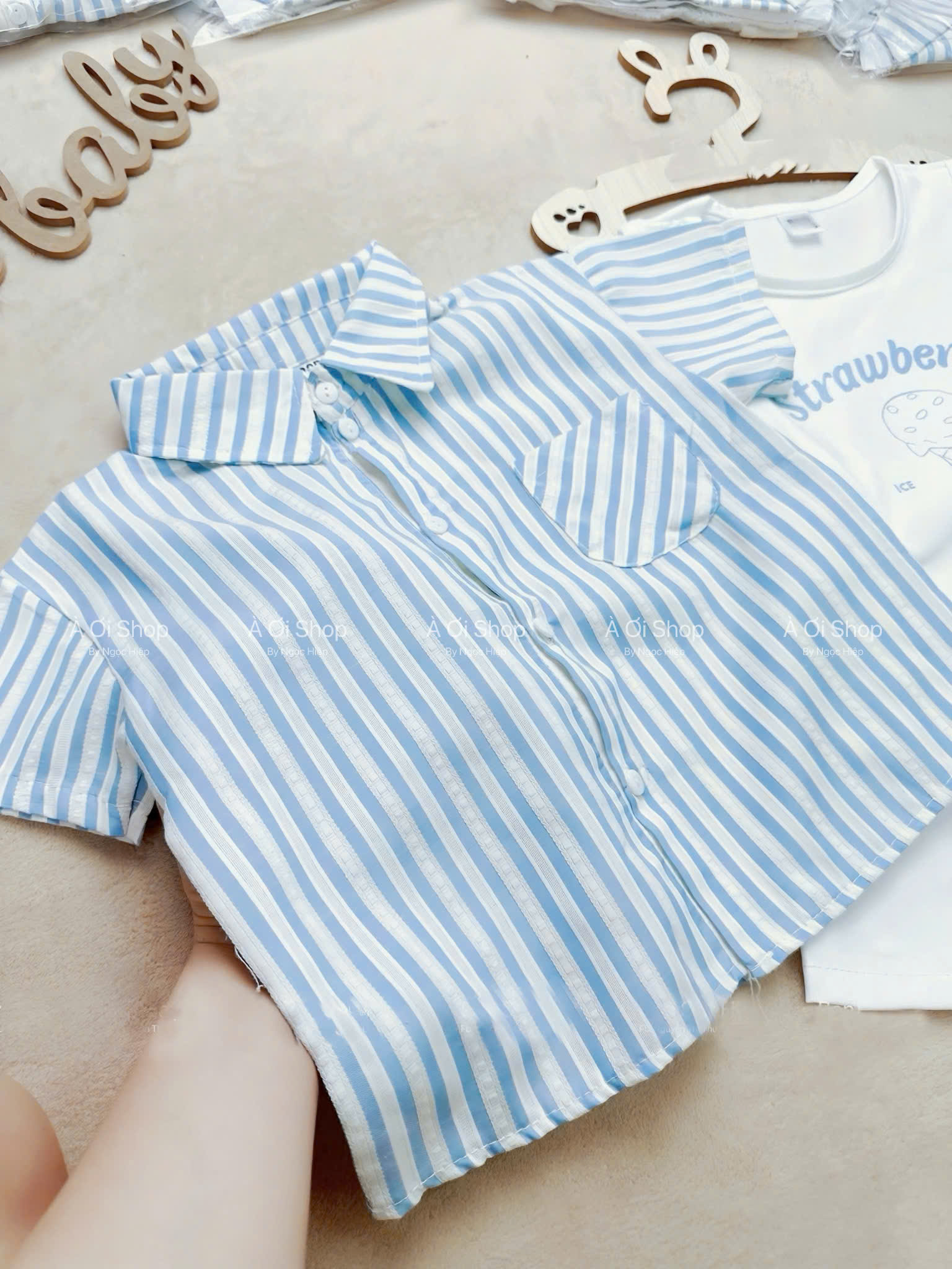 R67 SET 3CT CỘC SỌC XANH KÈM MŨ- A111.109