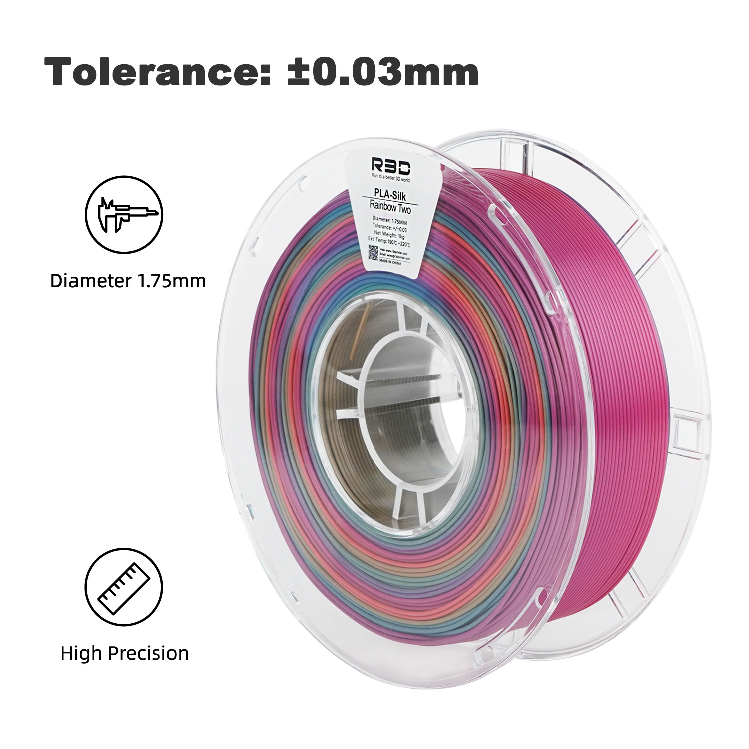 R3D PLA Silk [Rainbow 2] 1kg