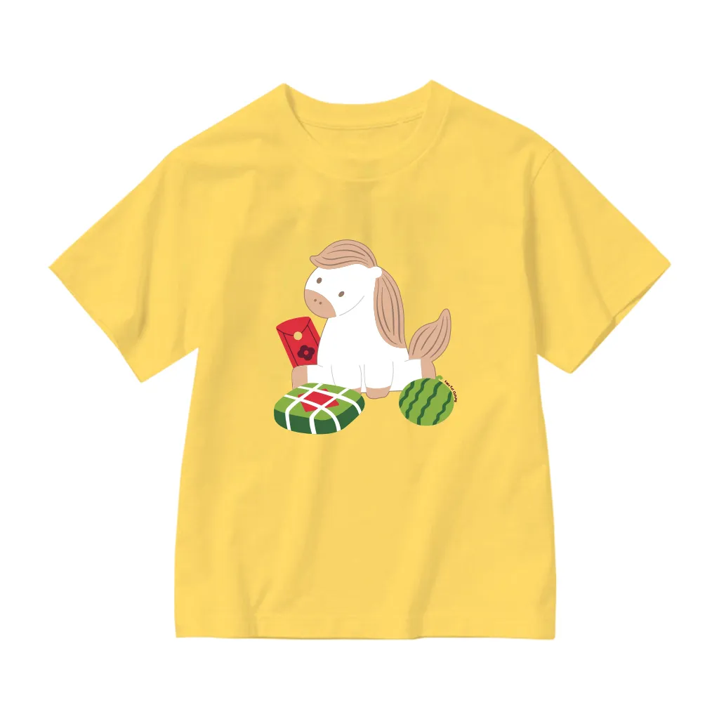 Áo thun Tết bé gái Kado vải cotton thoáng mát tay ngắn cổ tròn hình Ngựa in artwork 2944_thumbnail_0