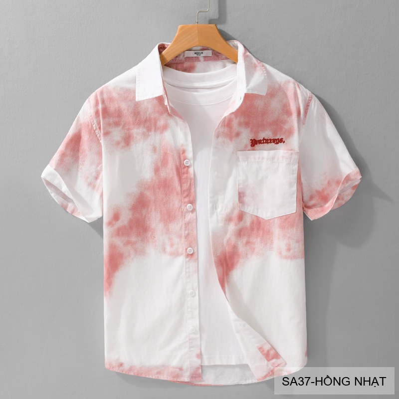 SA37 - Áo sơ mi nam tay ngắn cổ lật in hoa tie-dye phong cách Hàn Quốc mùa hè_thumbnail_0