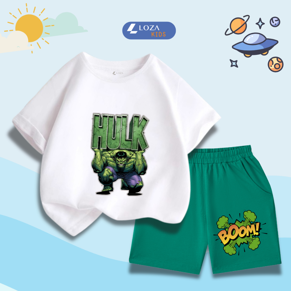 Bộ đồ bé trai in hình 'Mavel - Hulk' - Loza Kids SB339_thumbnail_2