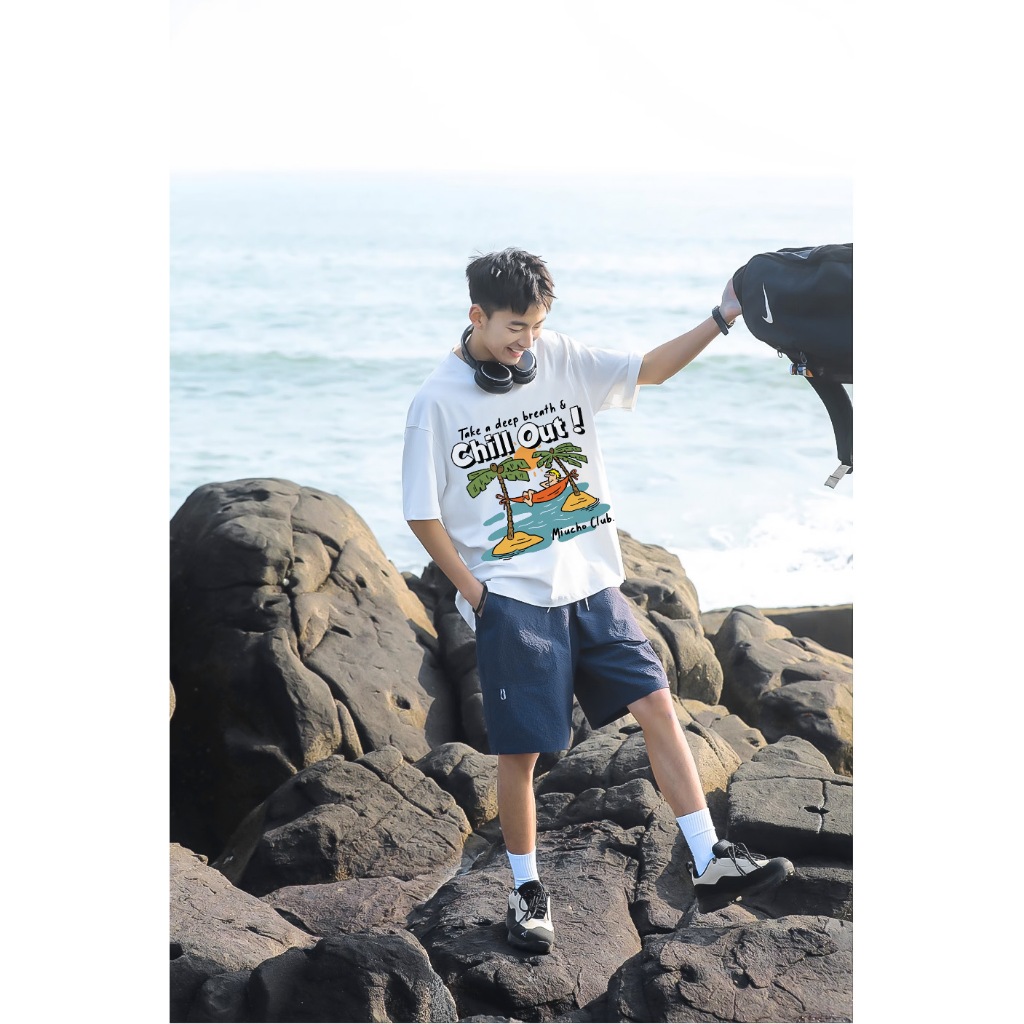 Áo thun nam form rộng ATD1145 Miucho Man tay ngắn thoáng mát cổ tròn in mix BST hè biển_thumbnail_6