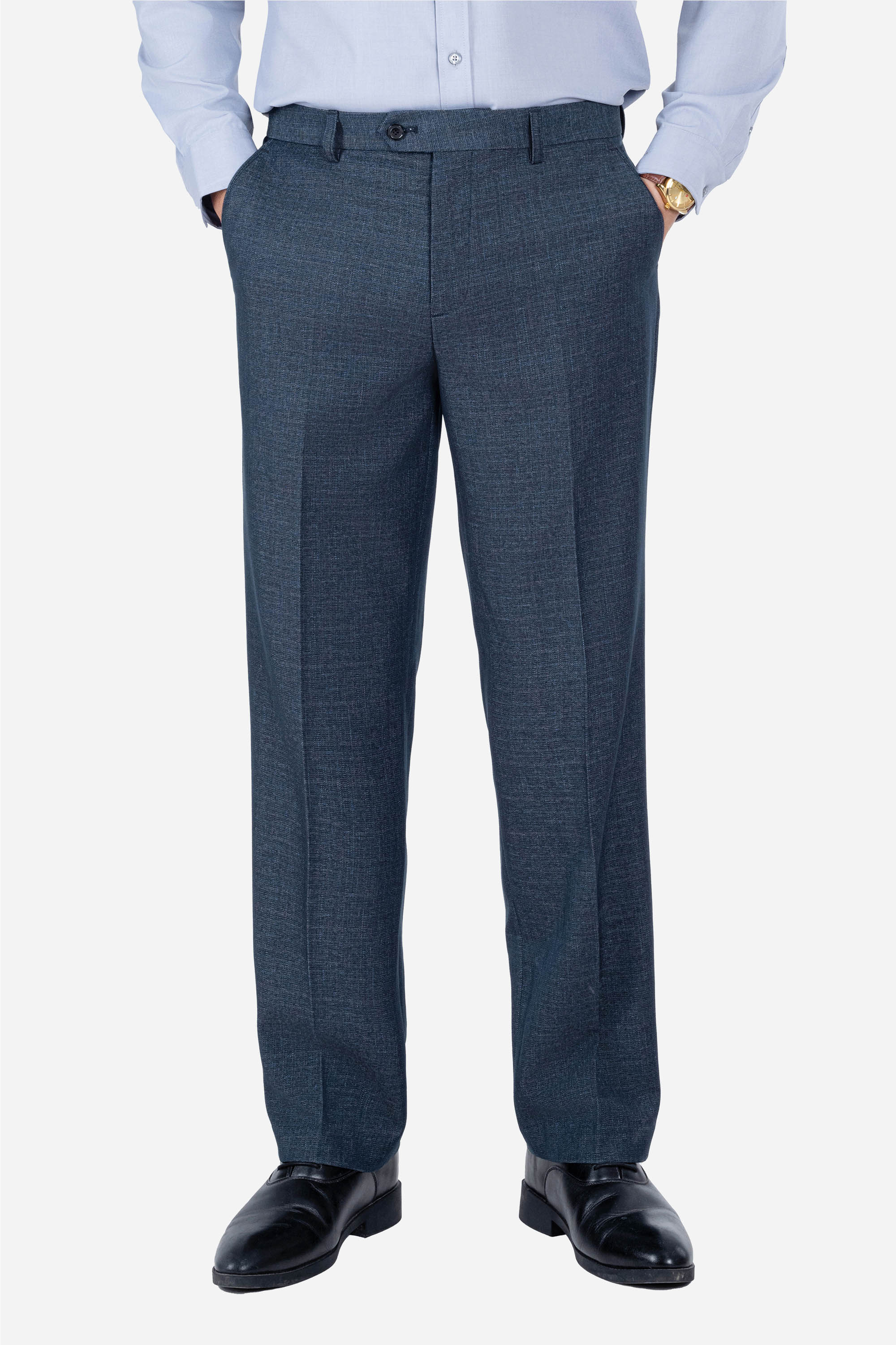 Quần Âu 0 Li Nam Trung Niên ANCHI Chất Liệu Cafe Phom Suông Ống Rộng Màu Xanh Ghi