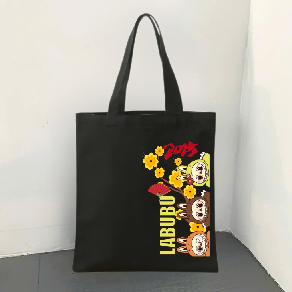 Túi tote vải canvas in hình Kuromi, Totoro, Labubu có khóa kéo, ngăn phụ - 𝐖𝐞 𝐓𝐞𝐞 TOTE07_thumbnail_18