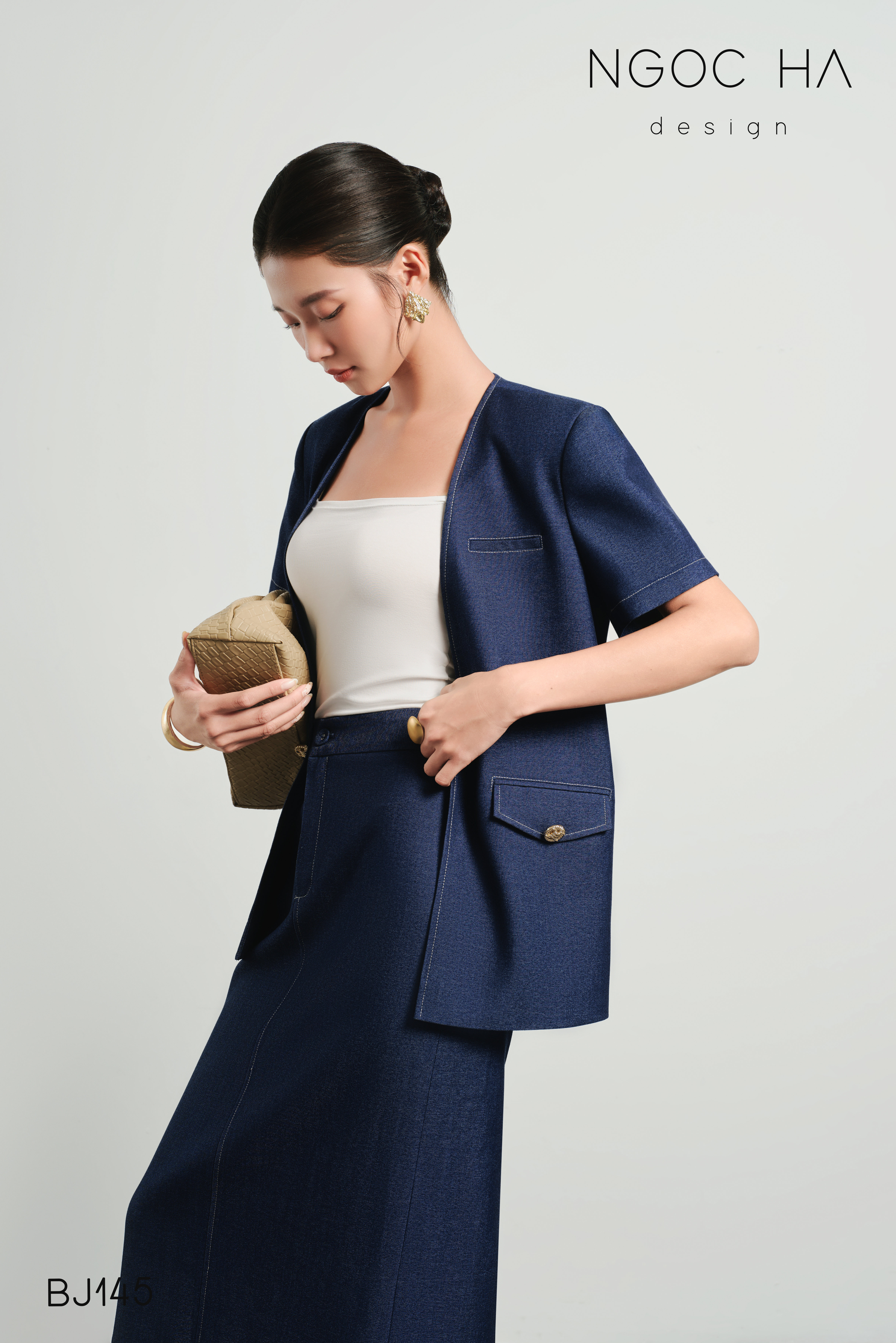 Casta Set_ Bộ Vest Blazer Chân Váy Bút Chì Màu Xanh BJ145_thumbnail_3