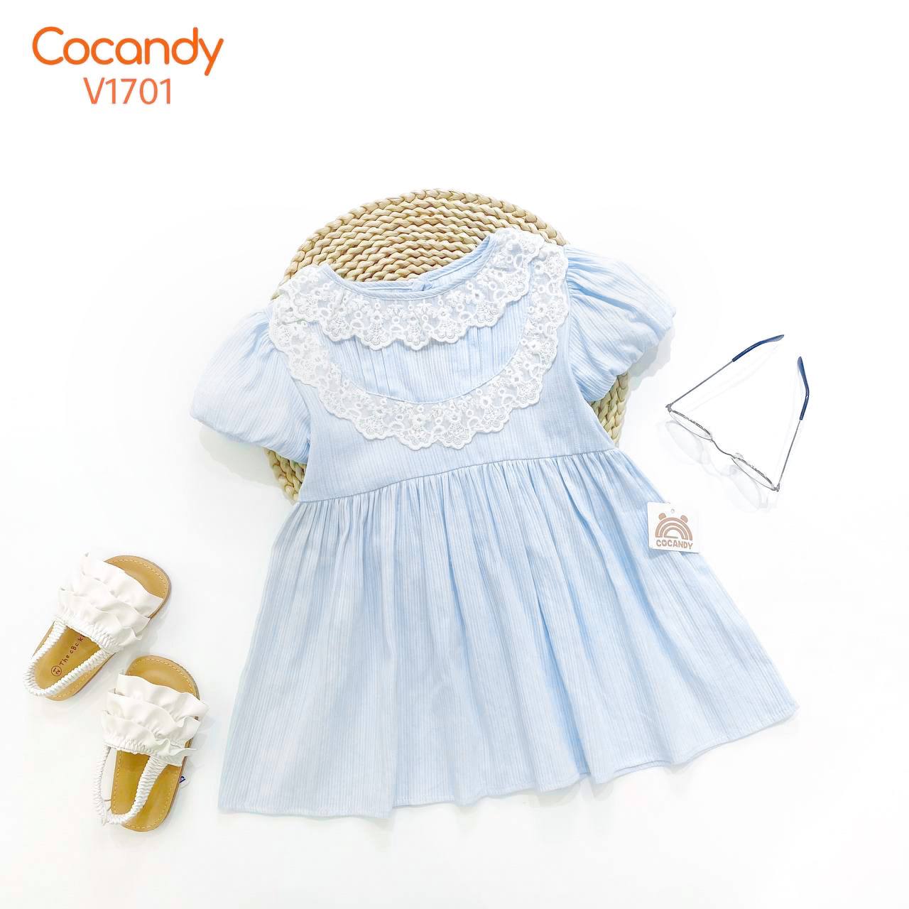 Váy cộc XANH NHẠT phối ren TRẮNG_thumbnail_0