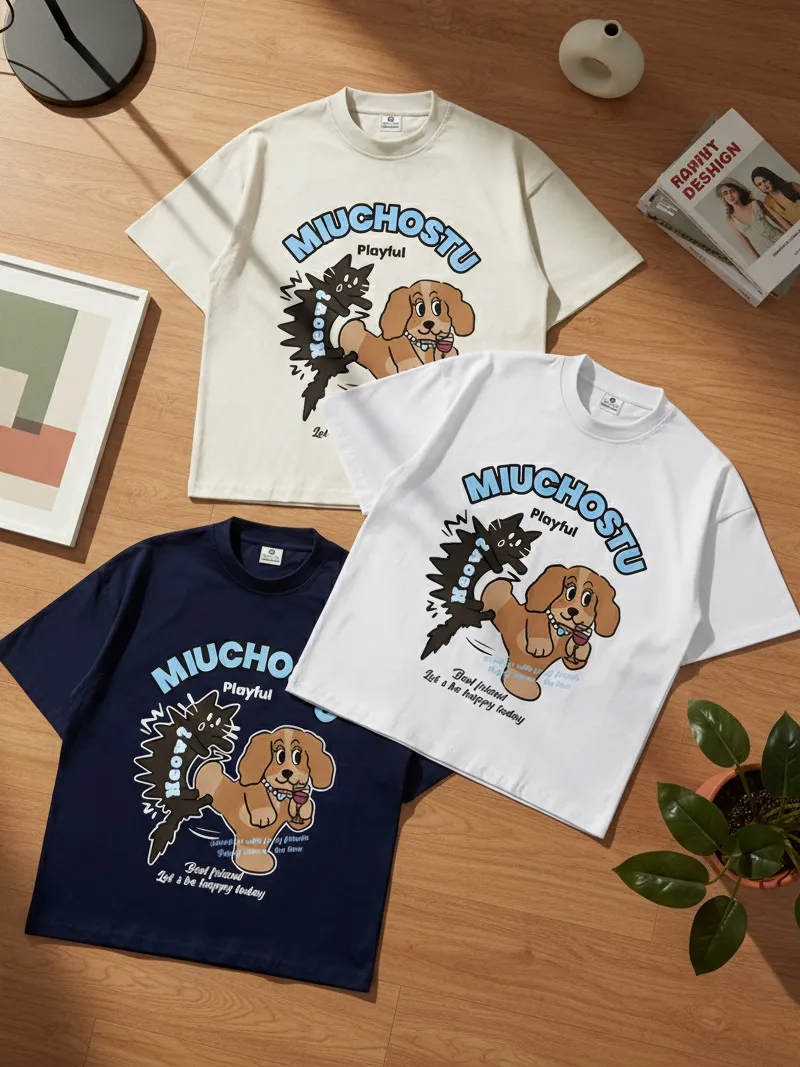 Áo thun boxy streetwear hình cún Miucho 3192_thumbnail_6