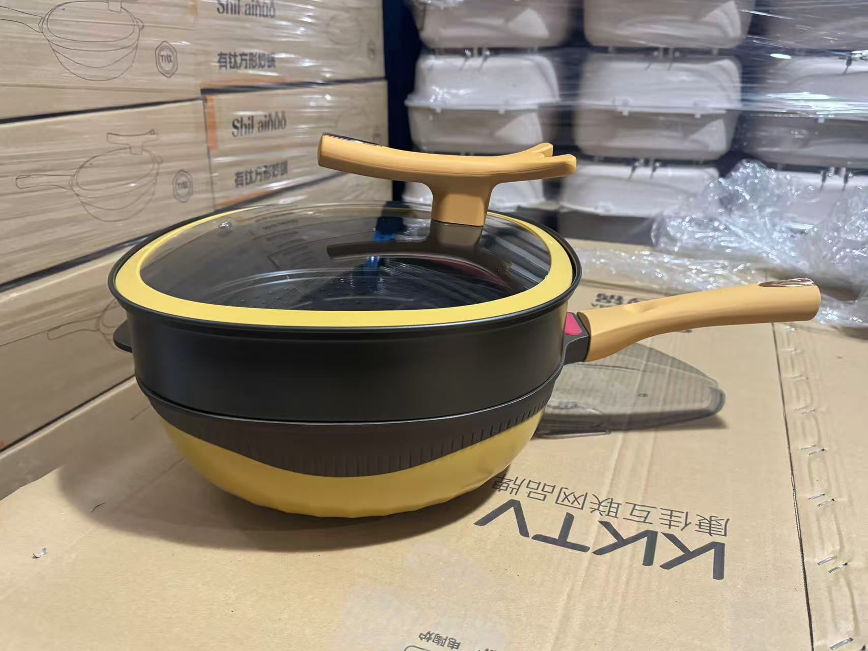 CHẢO VÀNG CHỐNG DÍNH KÈM KHAY HẤP