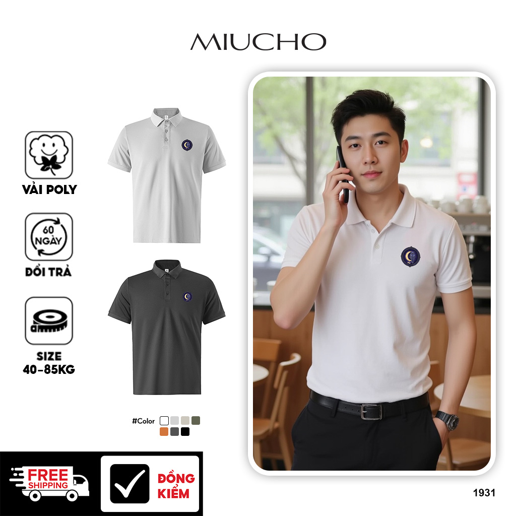 Áo polo nam form vừa 1931 Miucho Iconic vải cá sấu đứng form thoáng mát in artwork_thumbnail_1