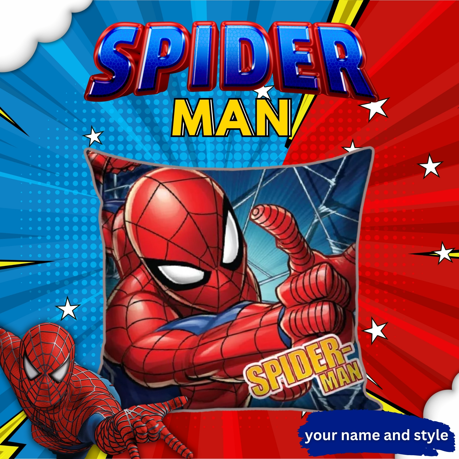 Spiderman Theme Pillow