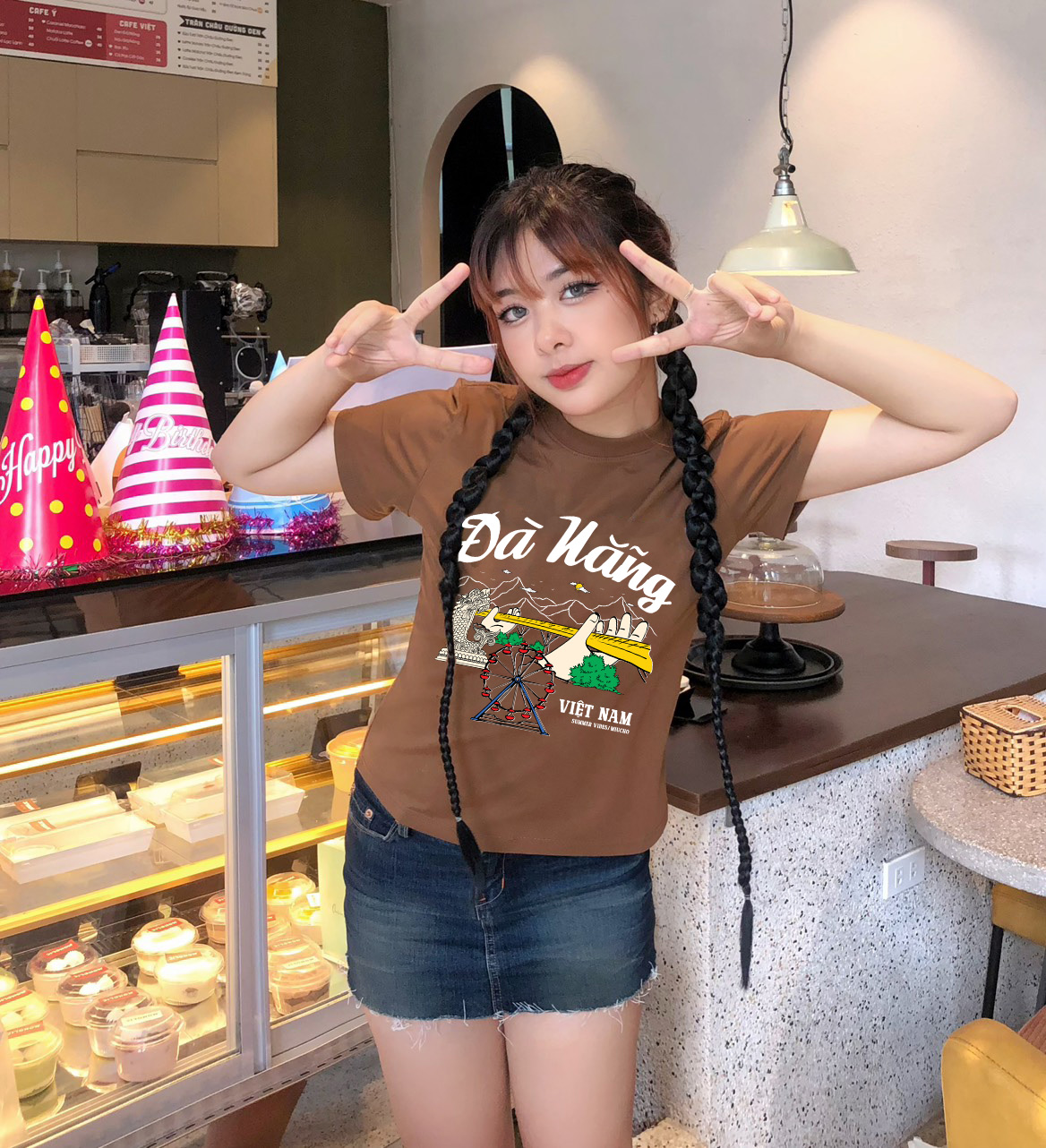 Áo thun baby tee form ôm xinh xắn ABD1278 Miucho tay ngắn cổ tròn in hình Đà Nẵng_thumbnail_2