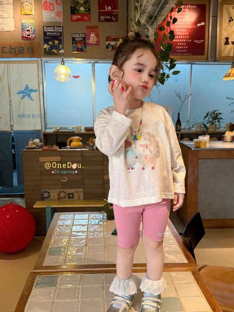 (E119) Áo thun cộc tay màu trắng kem hoạ tiết hãng Onedou