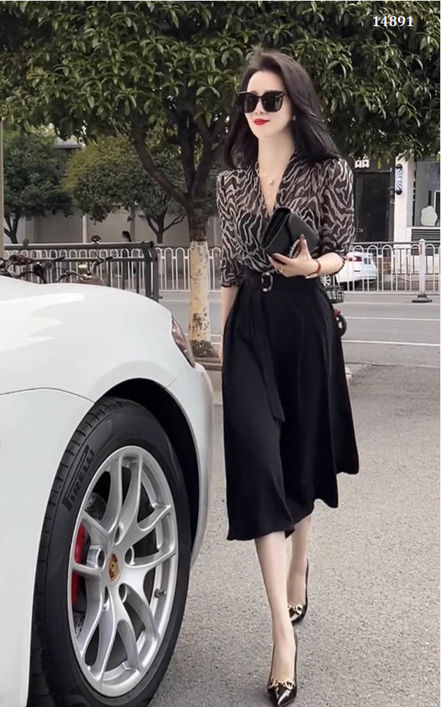 14891-Đầm xòe phối tay voan hoa lở cách điệu ( voan, chéo nhật)_thumbnail_0