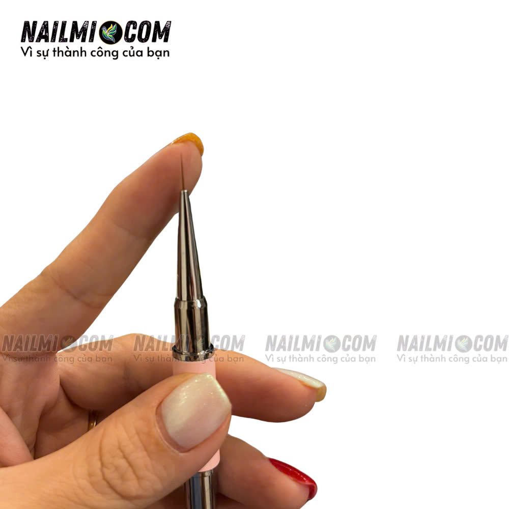 Cọ nét - cọ râu vẽ móng tay - 2 đầu 5mm&7mm - cán nhôm - Niao