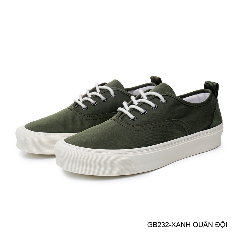 GB232 - Giày sneaker vải nam nữ đế bệt phong cách thường ngày, màu trơn chống thấm