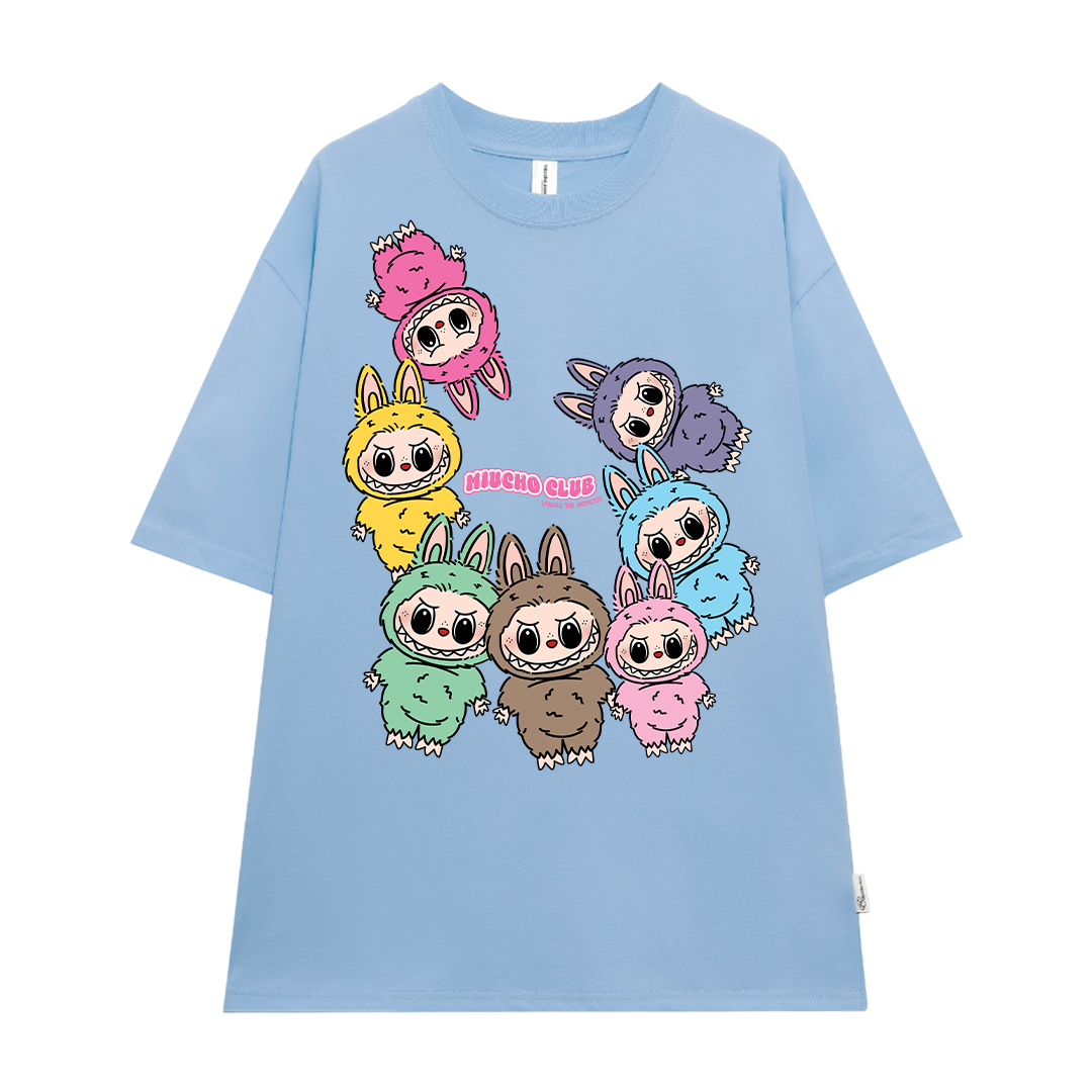 Áo phông labubu dễ thương form rộng ATD1451 Miucho vải cotton cổ tròn in mix_thumbnail_15