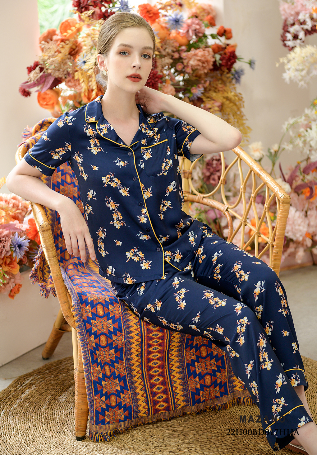 Bộ đồ cộc tay xanh tím than họa tiết phối viền_thumbnail_1