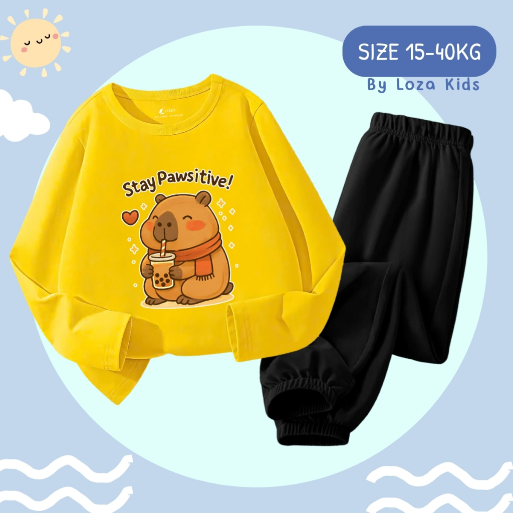 Bộ Thu - Đông bé trai in hình CAPYBARA  - Loza Kids BW452_thumbnail_1