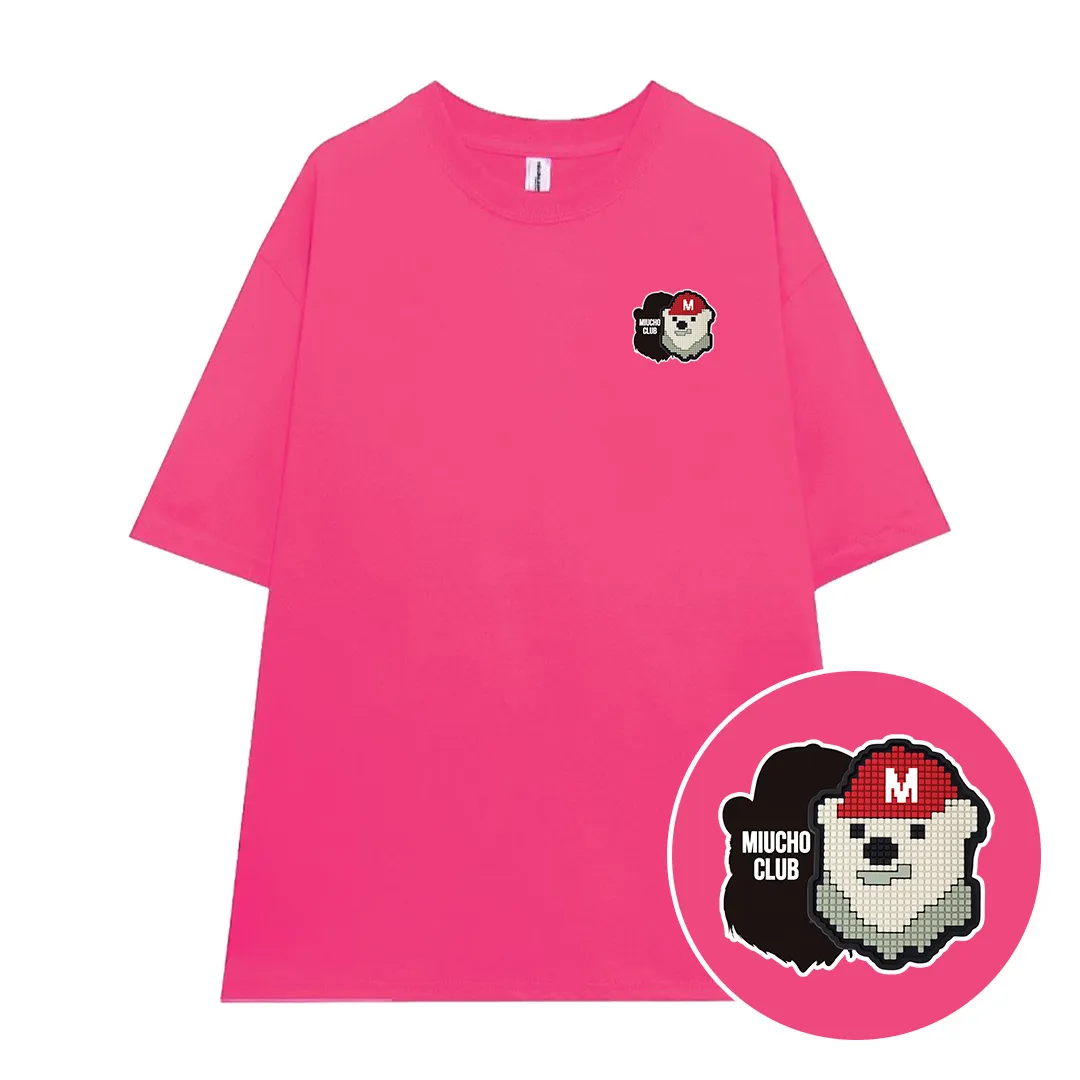 Áo thun form rộng Miucho cotton co giãn thoáng mát cổ tròn họa tiết nhỏ in mix 2669