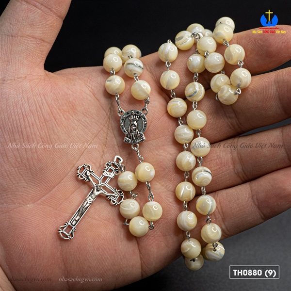 Chuỗi Mân Côi 50 ốc nón trắng 8ly_thumbnail_3