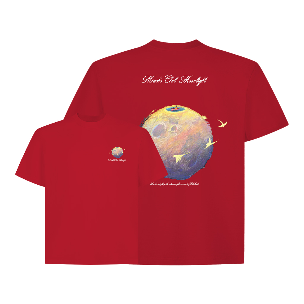 Áo thun boxy unisex Moonlight Miucho 2614 vải cotton thoáng mát co giãn tay ngắn cổ tròn in mix