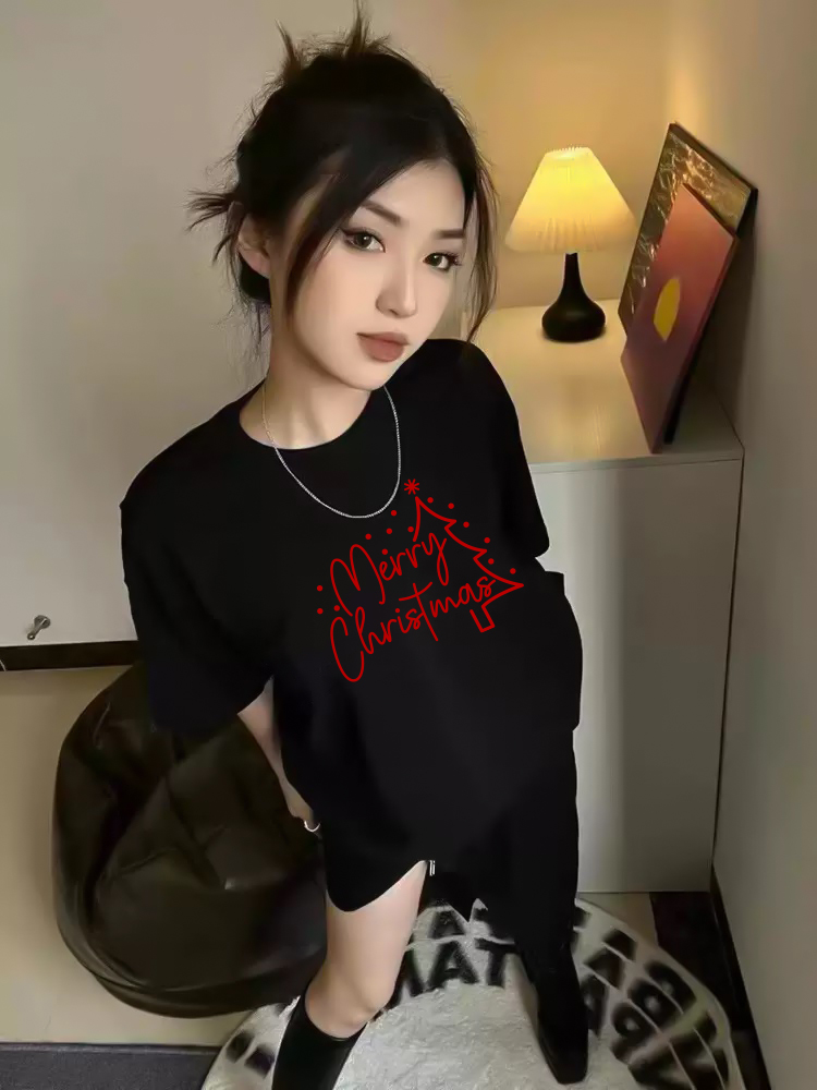 Áo thun nữ giáng sinh noel form vừa regular vải cotton 4c thoáng mát 1764 Miucho Chic Chic in mix_thumbnail_3