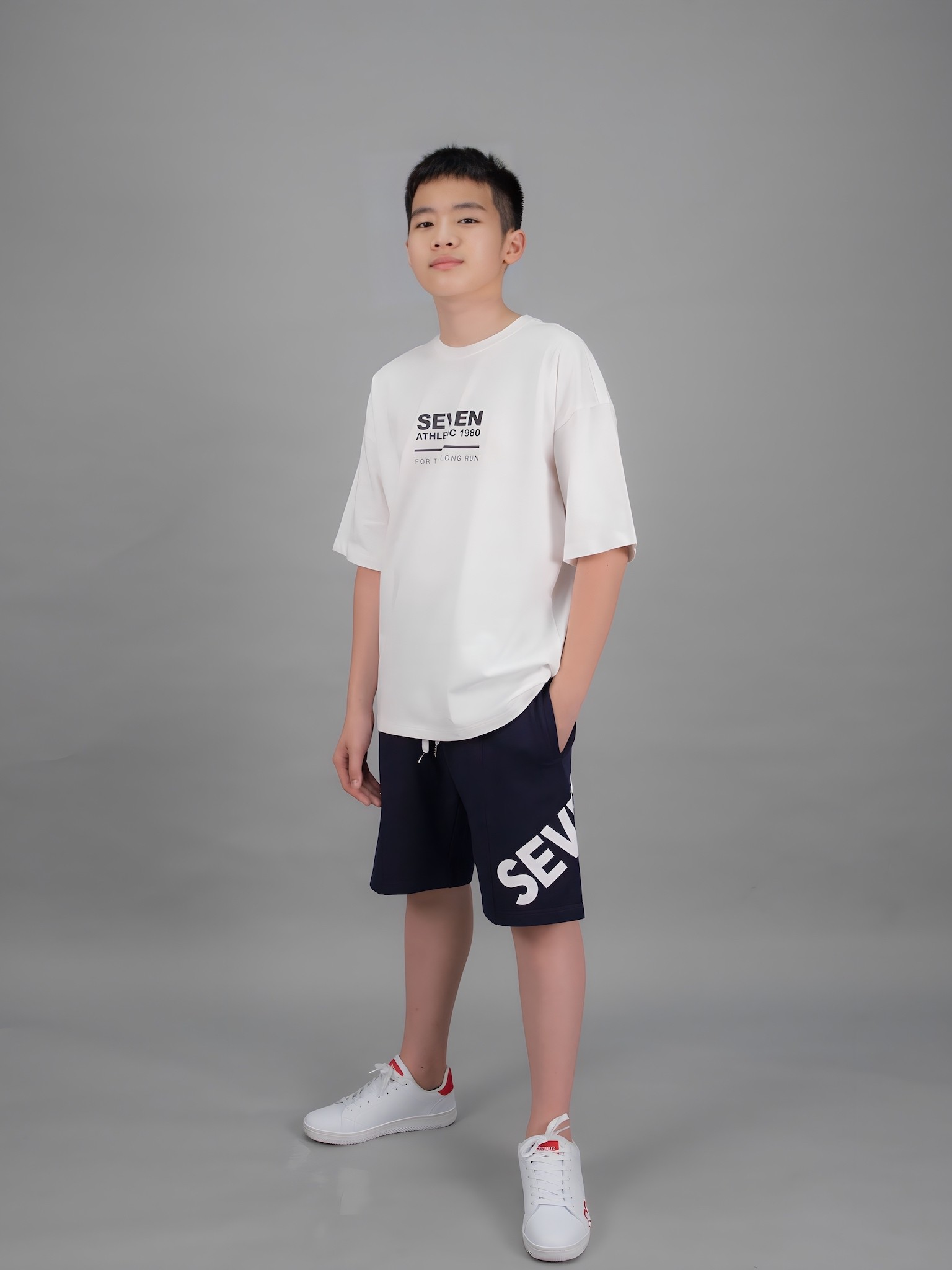 Quần short da cá navy SEVEN_thumbnail_3