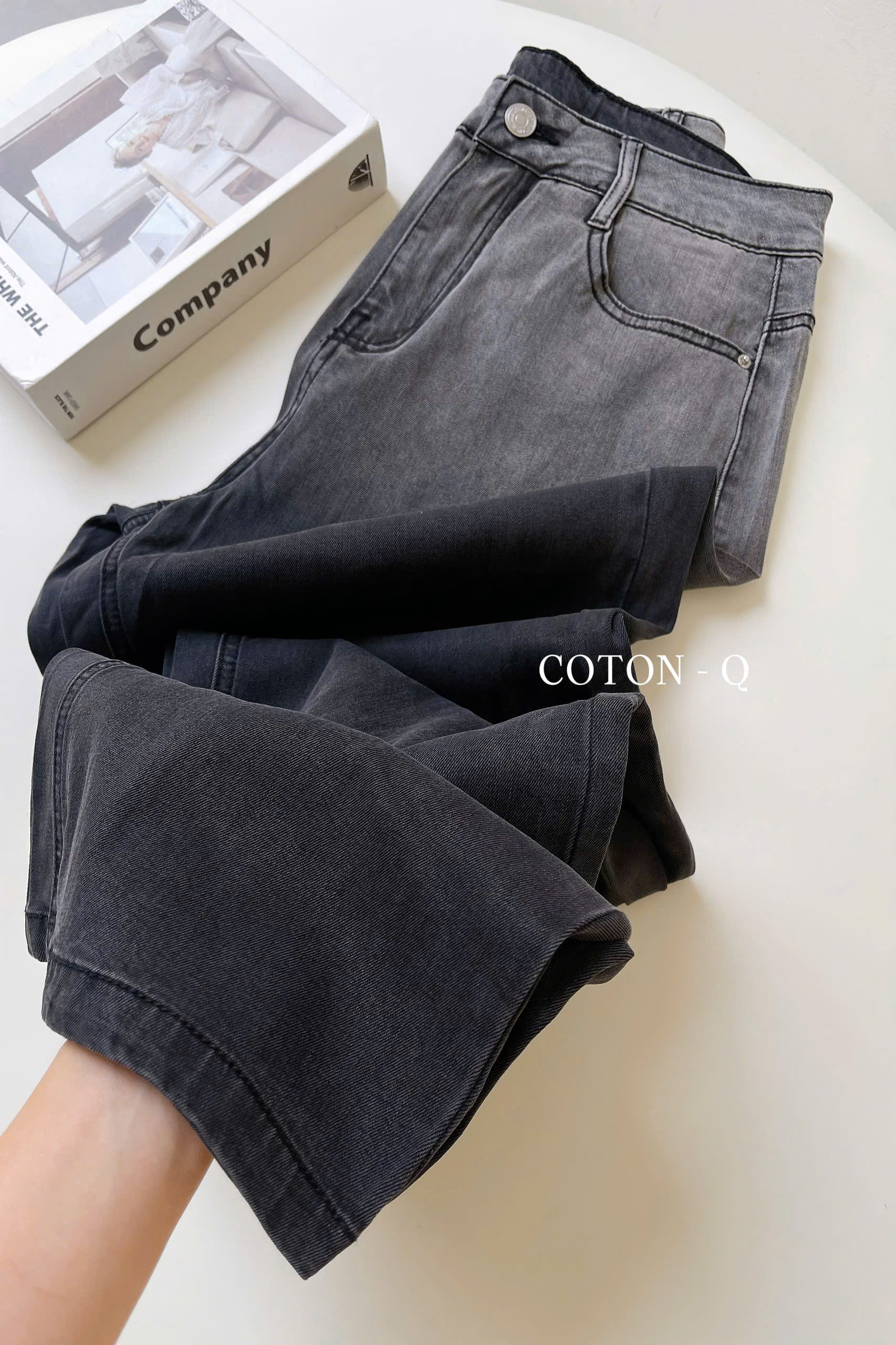 HQ382 Quần jean mềm phối màu