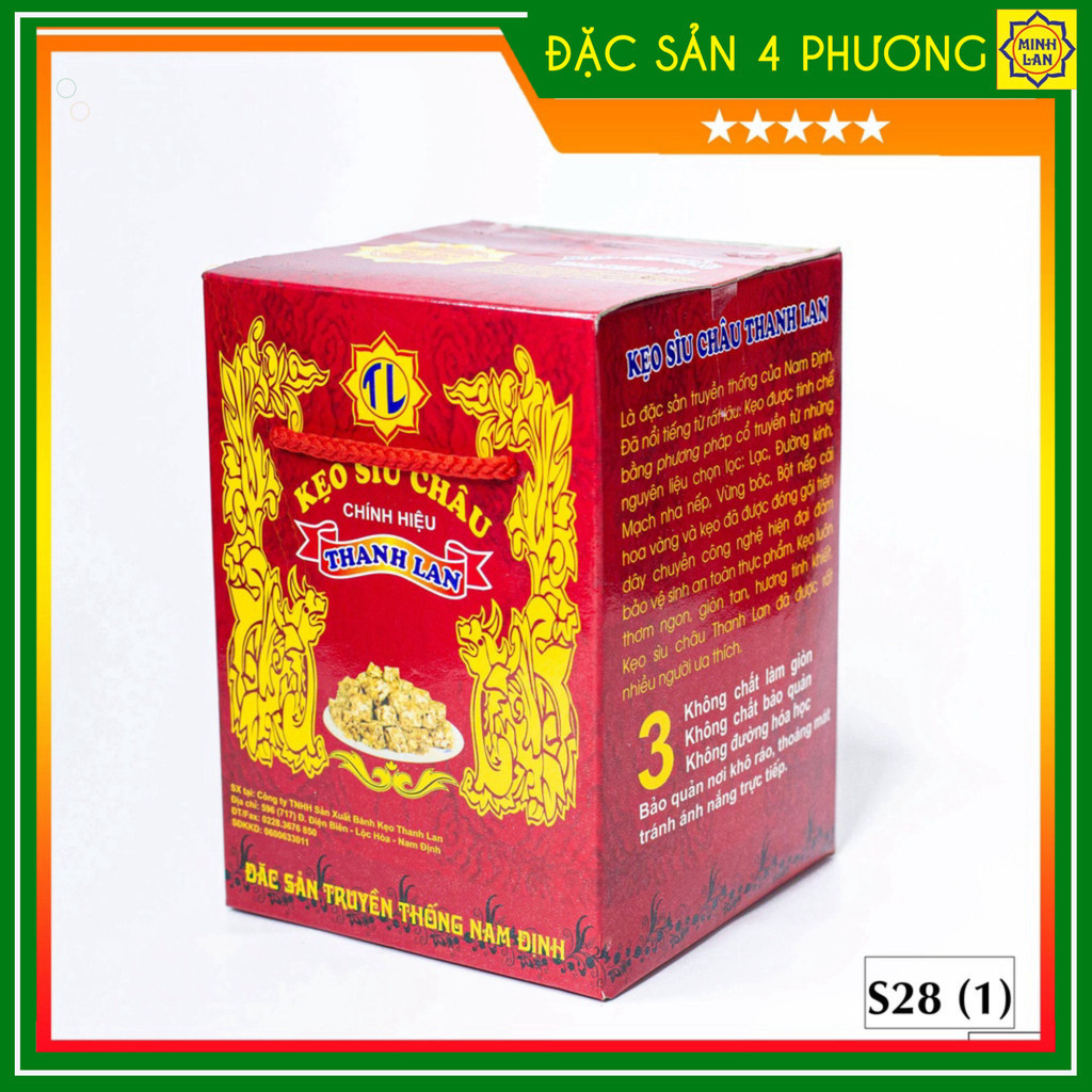 Kẹo lạc hộp có quai xách S28 (400g) Kẹo loại đặc biệt - Kẹo Sìu Châu Thanh Lan chính hiệu - Đặc sản Nam Định_thumbnail_4