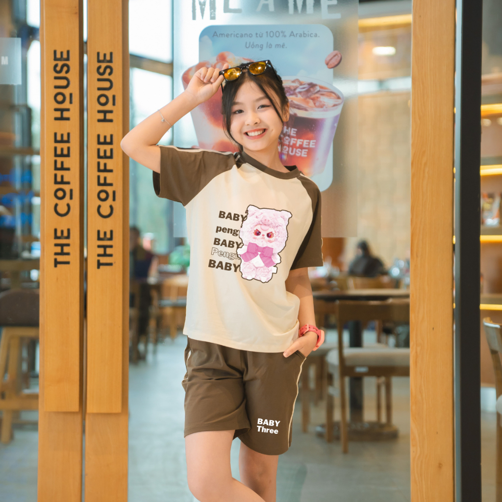 Đồ bộ bé gái phối viền in hình Baby Three - Loza Kids BF331_thumbnail_4