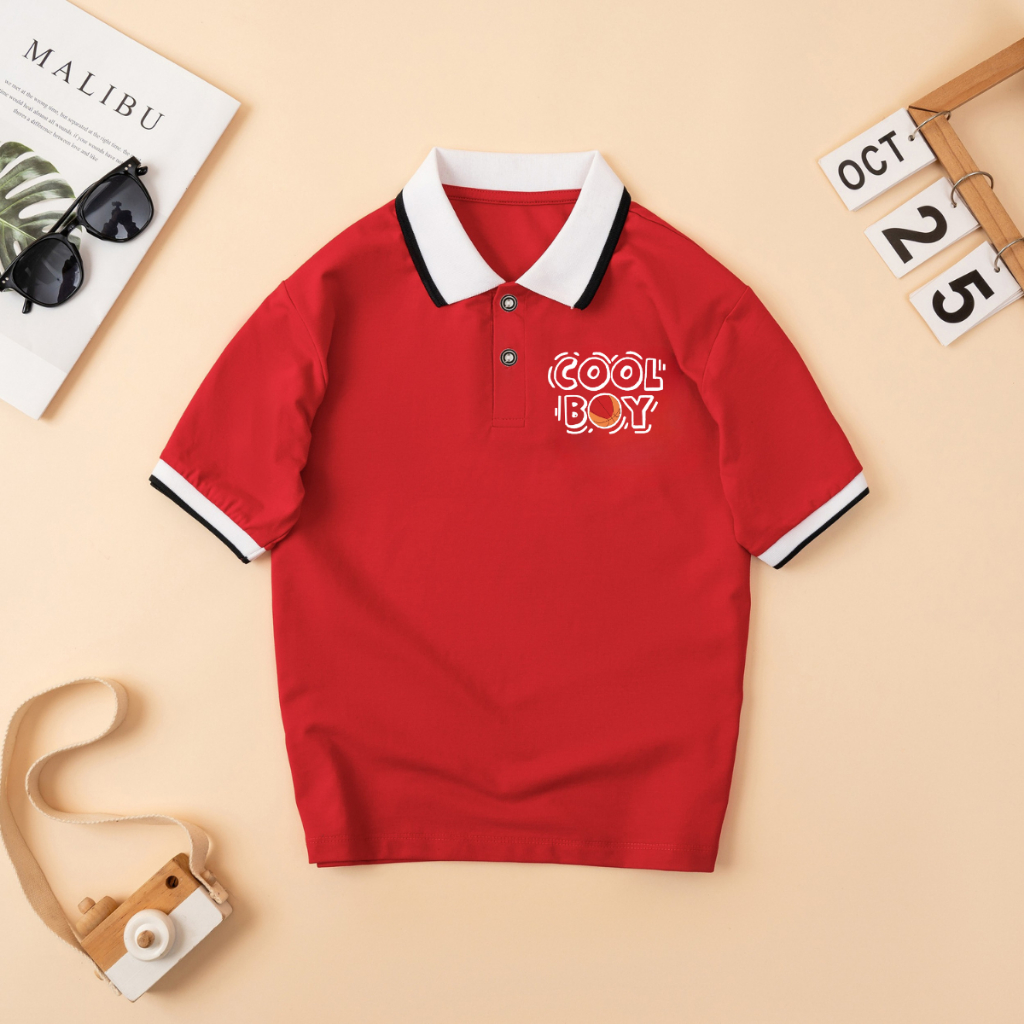Áo Polo bé trai in chữ COOL BOY - Loza Kids PY3105_thumbnail_2