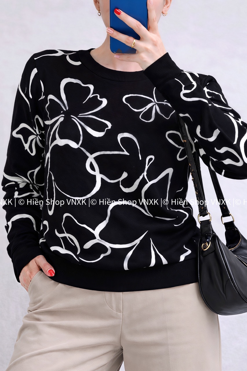 Áo Salsa Jeans Hoa Văn Trắng