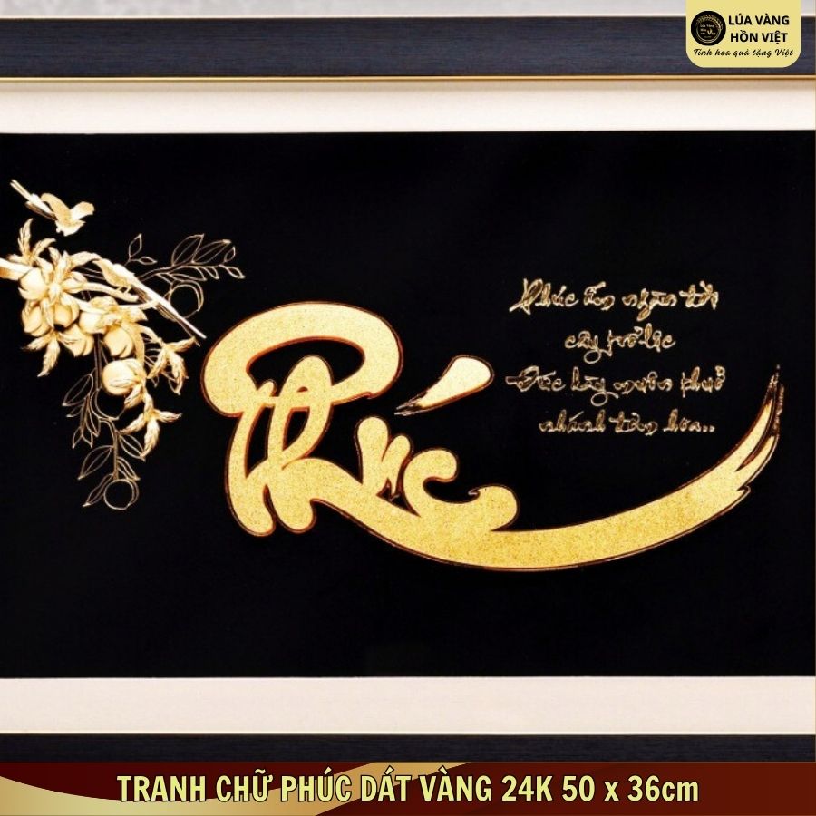 TRANH CHỮ PHÚC DÁT VÀNG 24K 50x36cm_thumbnail_3
