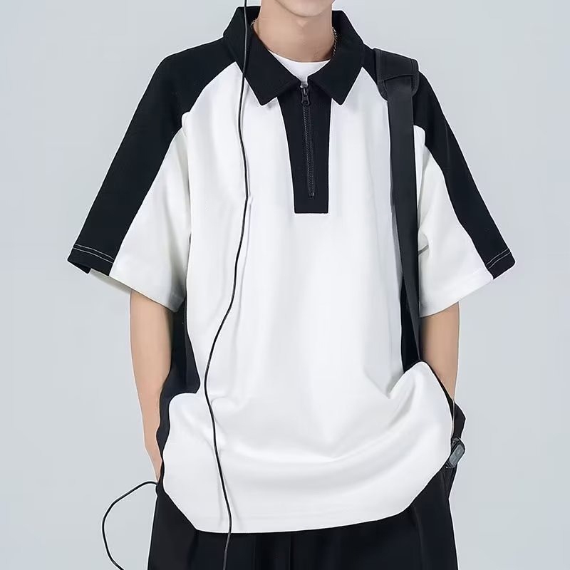 Áo polo nữ trơn phối khoá form rộng PLPKT01 Miucho_thumbnail_4