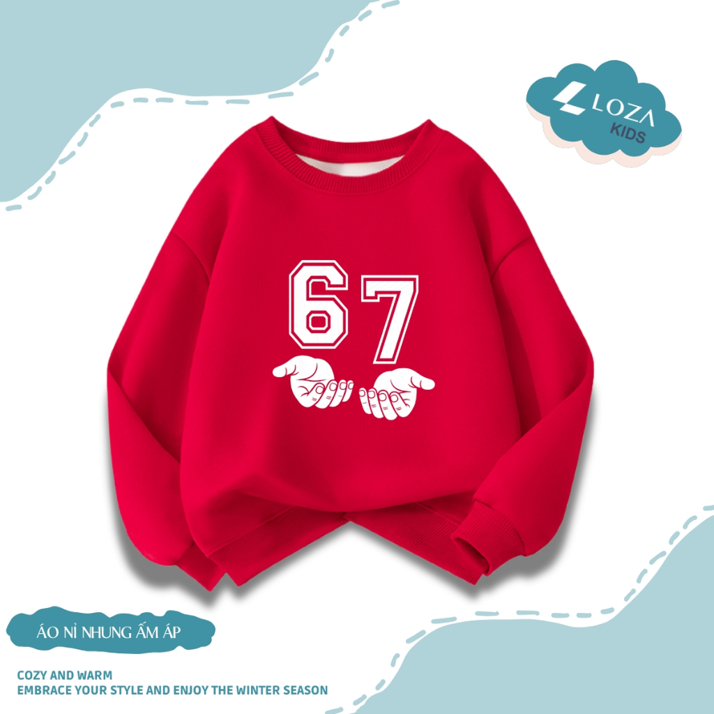 Áo nỉ cho bé trai in số 67 - Six Seven - Loza Kids IN029_thumbnail_0