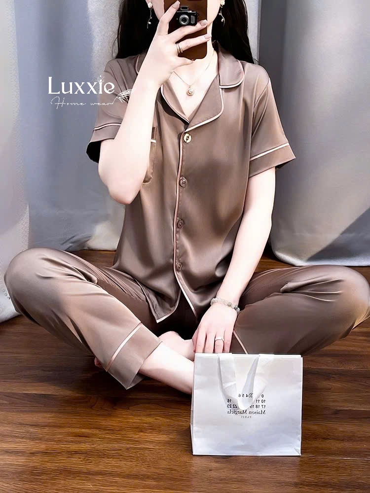 N114B Pijama lụa trơn bo viền chỉ cộc tay_thumbnail_9