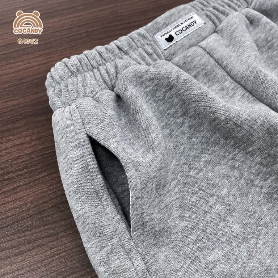 Quần dài nỉ GHI ĐẬM trơn bom gấu_thumbnail_3