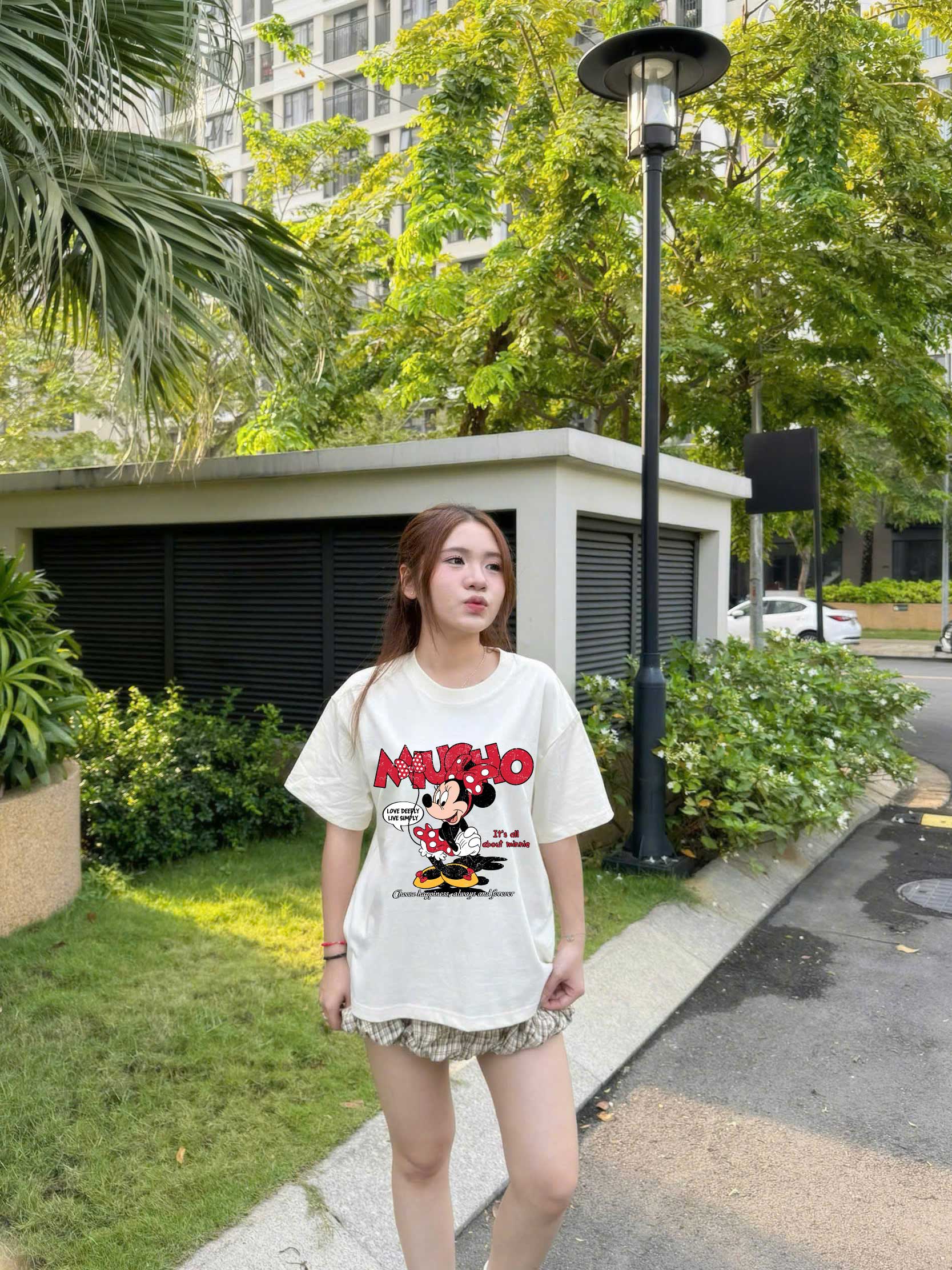 Áo thun boxy họa tiết hoạt hình AXD2370 Miucho chất vải cotton thoáng mát tay ngắn cổ tròn_thumbnail_4