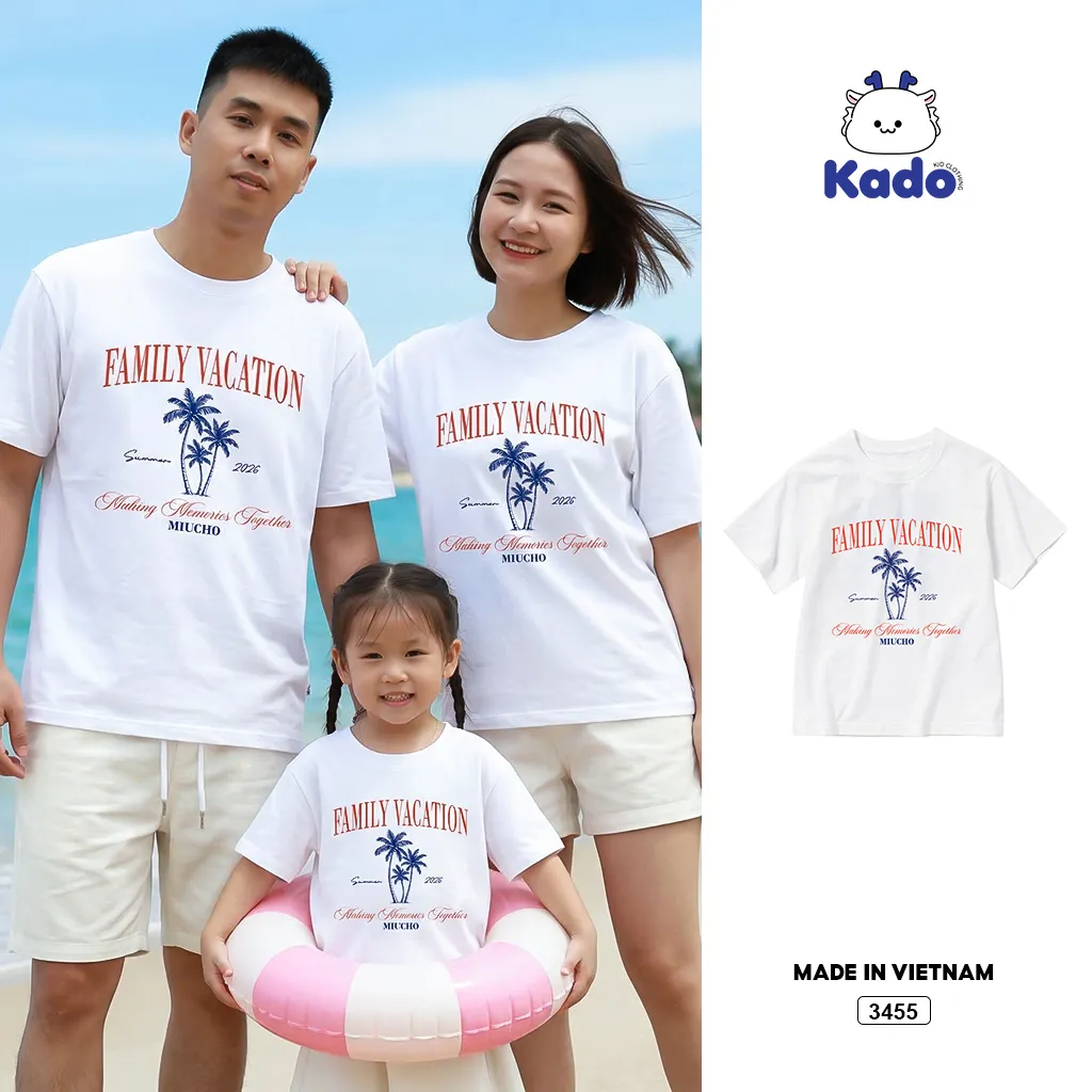 Áo thun gia đình form rộng hè biển Kado 3454