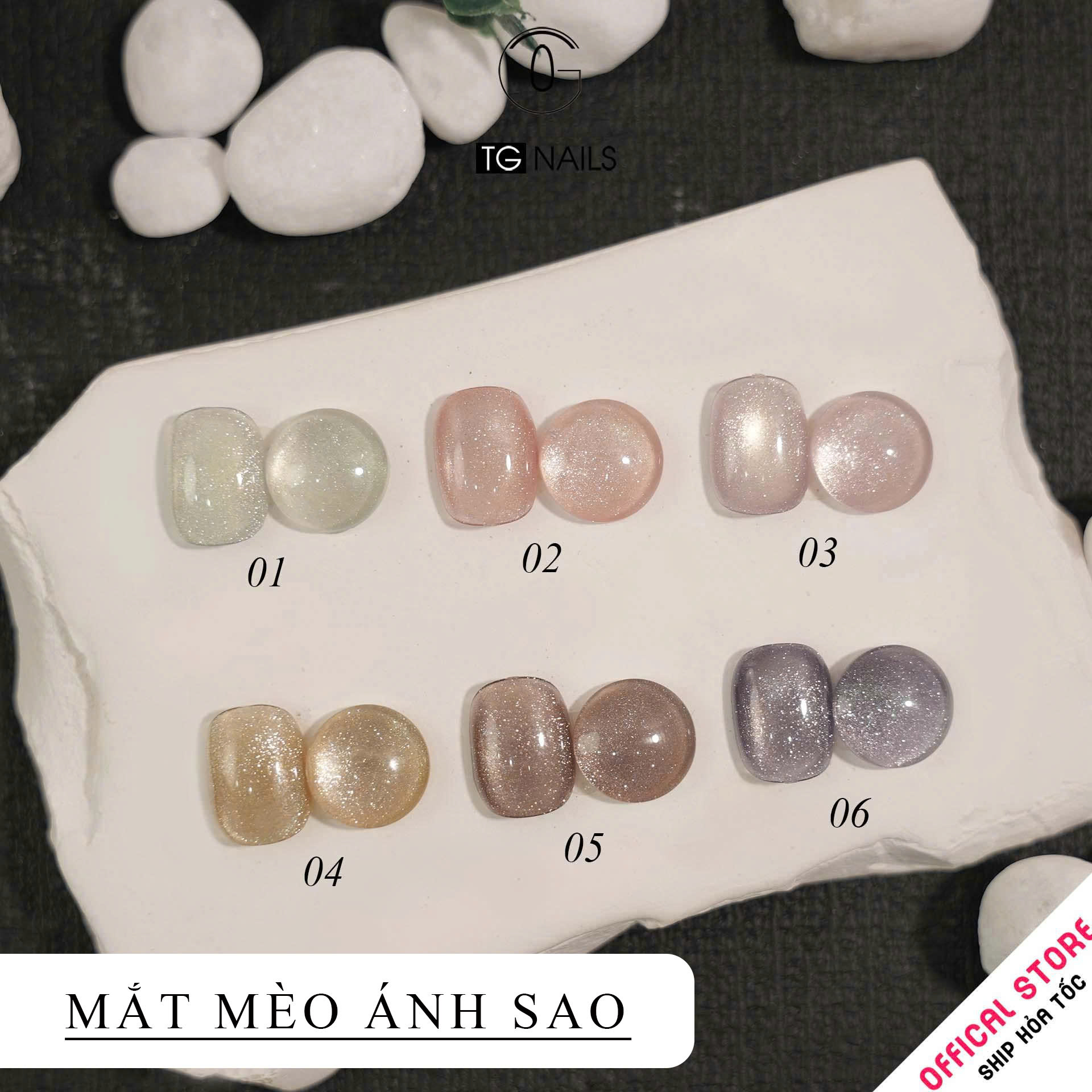 Set sơn gel 6 màu mắt mèo Ánh Sao TG