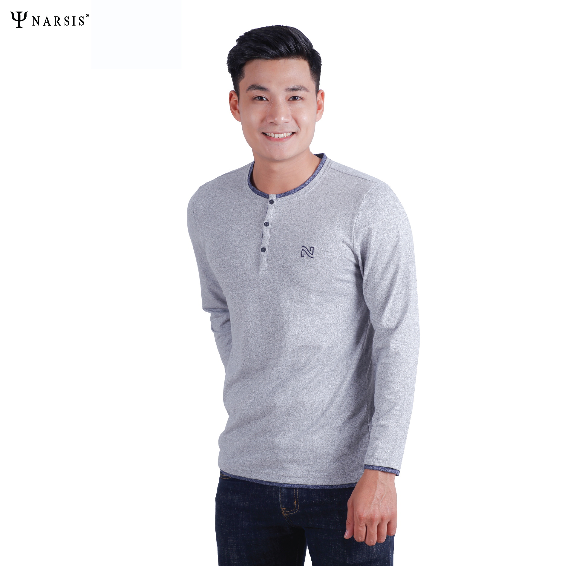 ÁO NAM THU ĐÔNG D7057 NARSIS CHẤT LIỆU THOÁNG MÁT, DỄ CHỊU, THOẢI MÁI CẢ NGÀY, DỄ VẬN ĐỘNG_thumbnail_1