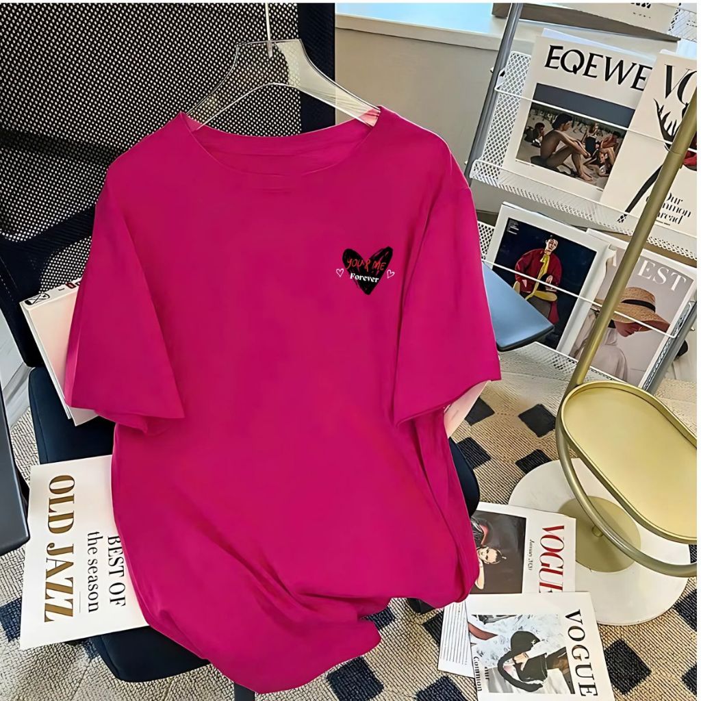[Form Rộng] Áo thun nữ in hình 'Trái tim You&Me Forever