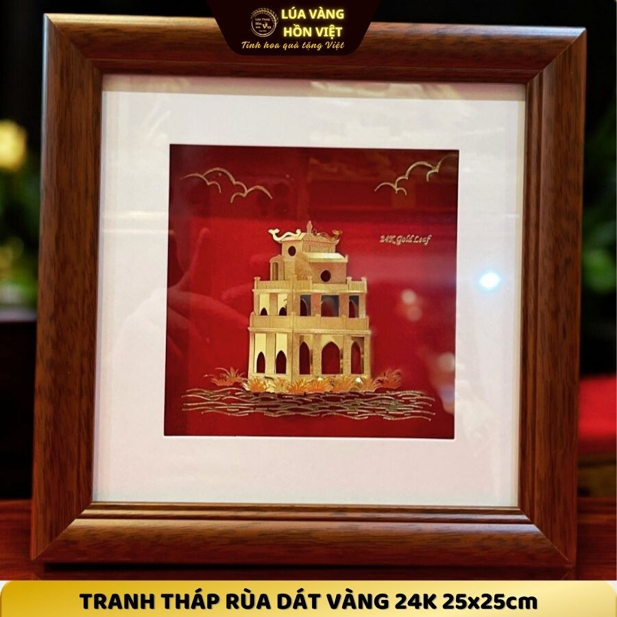TRANH THÁP RÙA DÁT VÀNG 24K 25x25cm_thumbnail_1