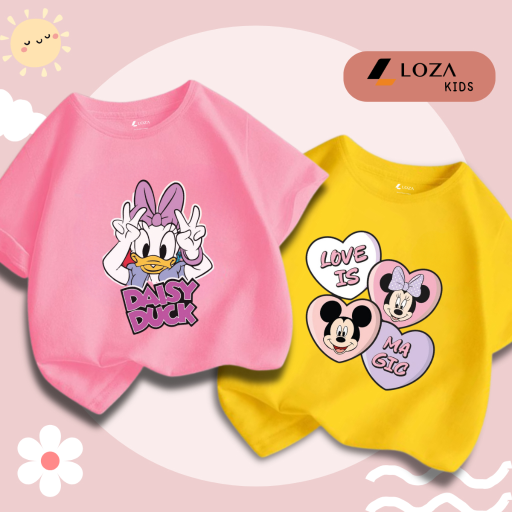 Áo thun bé gái in hình Mickey Vịt Donal - Loza Kids Mã CA005_thumbnail_6